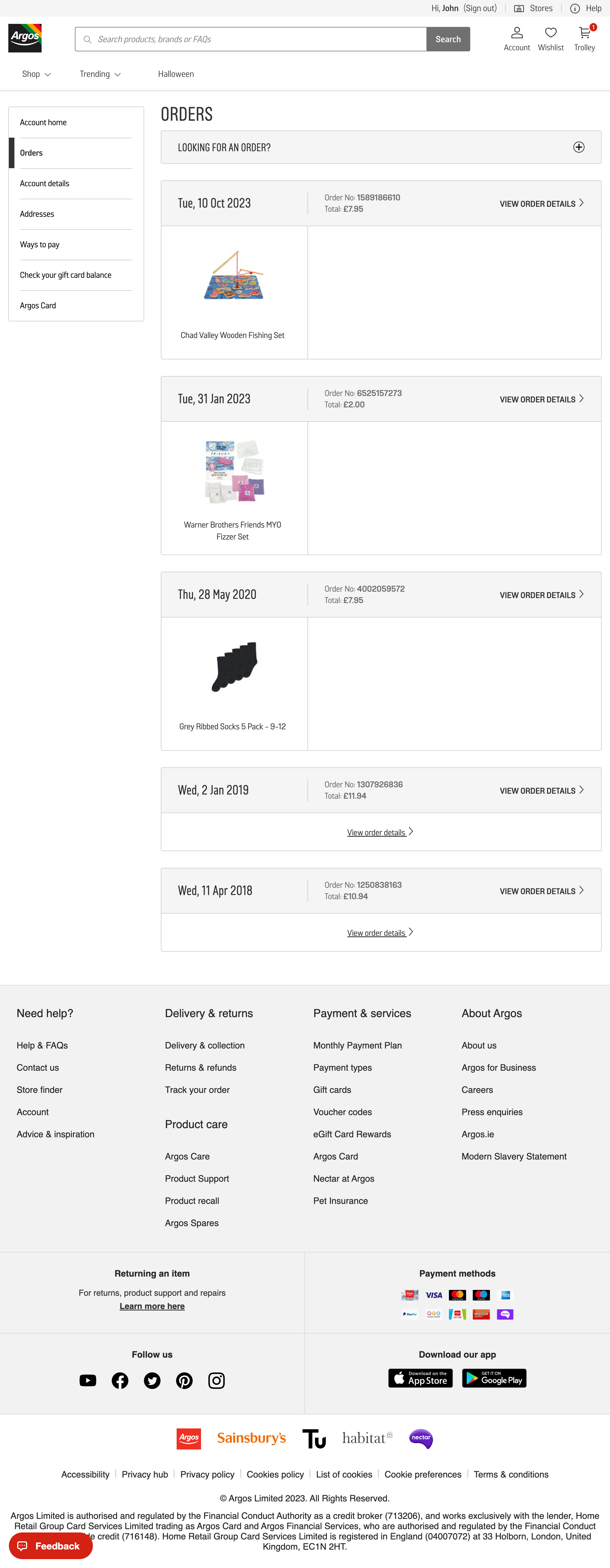 Argos’ Orders Overview 40 of 132 Orders Overview Examples Baymard